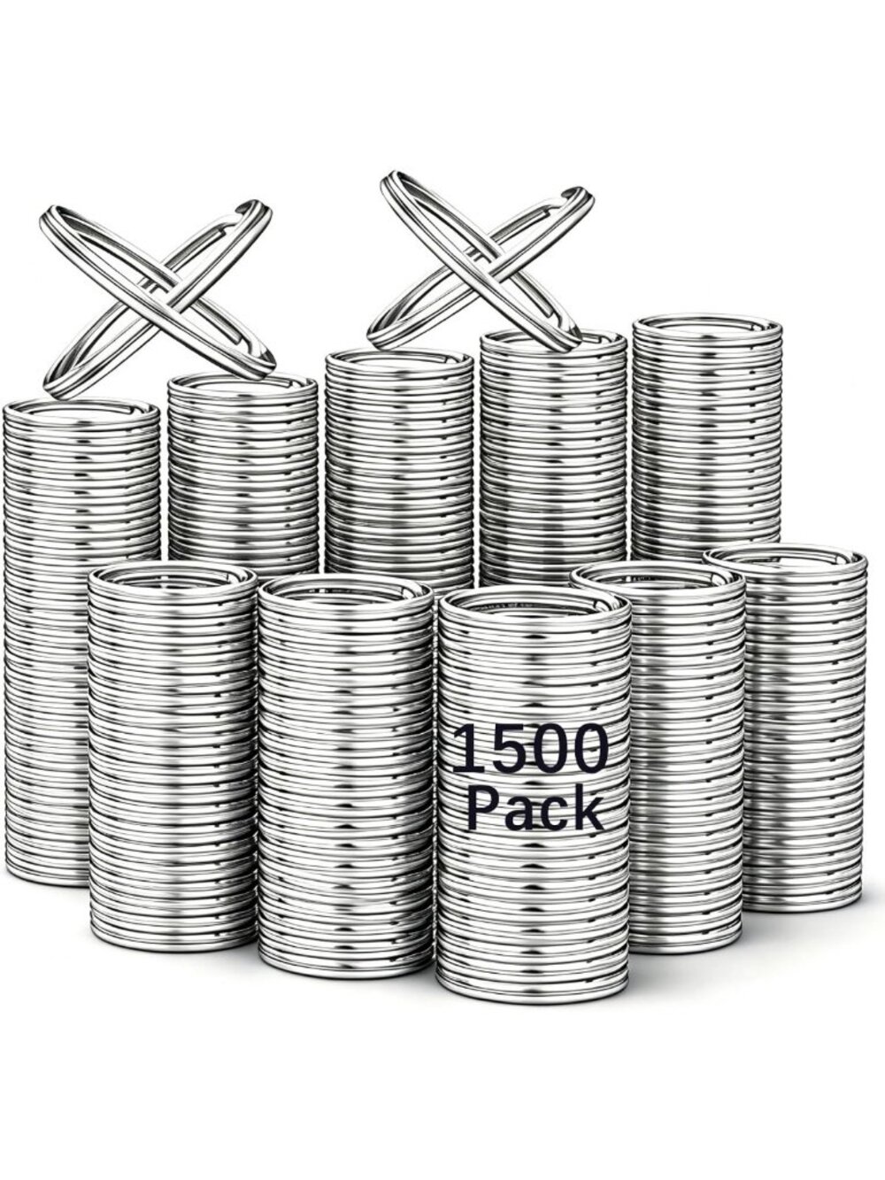 1500 Pcs Metal Split Key Rings - 1 Inch Circle Keychain Craft Supplies